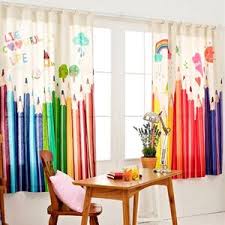 Nature Of Children S Curtains Korean Style Kids Curtains Cartoon Colorful Pencils Print Kids Room Curtains Childrens Curtains Kids Living Rooms
