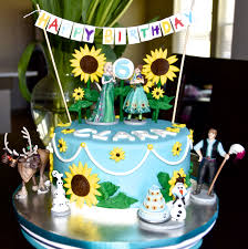 360.65 kb, add time : Frozen Fever Cake With Disney Figurines Sunflowers And Banner Frozen Fever Birthday Frozen Fever Cake Frozen Birthday Party