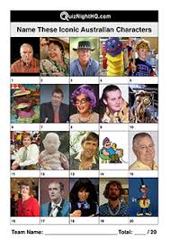 The fun of trivia night + the comfort of your home = perfection. Famous Faces 024 Iconic Aussie Characters Quiznighthq