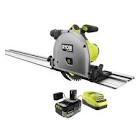 18V ONE+ HP Brushless Cordless 6-1/2 in. Track Saw Kit with 4.0 Ah HP Battery and Charger PTS01K Ryobi