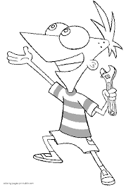Ferb holding out his arms. Coloring Pages Phineas And Ferb Coloring Pages Printable Com