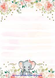 Free Printable Pink Baby Elephant Baby Shower Invitation Templ Free Baby Shower Invitations Baby Shower Invites For Girl Free Printable Baby Shower Invitations
