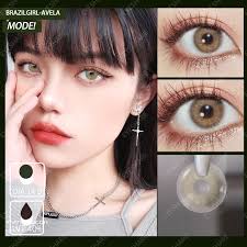 【COD】Softlens 2PCS DIAMOND/PATTAYA/YUCCA-NEW YORK PRO cokelat/ GALAXY Abu- abu/TAYLOR Lensa Kontak Warna Diameter 14-14.5MM Lensa Kontak Tahunan  soflen mata soflens softlens soplen murah（Yearly Use）