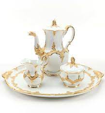 1880 Meissen Porcelain Coffee Tea Set Gold Leaf Pretty Tea Cups Tea Set Tea Cup Collection