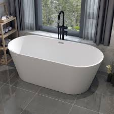 Others point out that acrylic tubs can often maintain the water temperature of the bath. Jaxsunny 60 X 32 Freestanding Soaking Acrylic Bathtub Reviews Wayfair