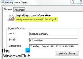 No Signature Was Present In The Subject In 2020 Digital Signing Pc Repair Pc Repair Tool