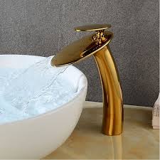Gold polished number of handles: Bathroom Sink Faucet Waterfall Gold Centerset Single Handle One Holebath Taps 2021 Us 116 24 Waschbecken Waschbecken Armaturen Badezimmerarmatur