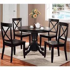 Bowery Hill Round Pedestal Dining Table In Black Walmart Com Black Round Dining Table Round Pedestal Dining Table Black Kitchen Table