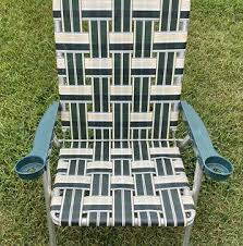 Vtg Aluminum Folding Webbed Lawn Chair Cup Holder Green In 2020 Lawn Chairs Outdoor Chairs Adirondack Chair