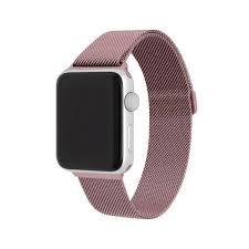 Black Apple Watch With Light Pink Band Light Pink Milanese Loop Apple Watch Bands Epic Watch Bands Watch Bands Apple Watch Bands