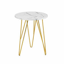 Check out our marble coffee table selection for the very best in unique or custom, handmade pieces from our coffee & end tables shops. White Marble Effect Top Round Side Lamp End Coffee Table With Gold Metal Legs