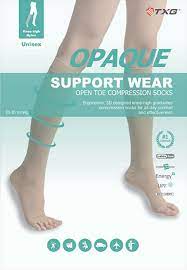 Opaque Open Toe Txg Compression Socks