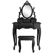 Toulouse Black Dressing Table And Stool Black Dressing Tables Dressing Table With Stool Dunelm