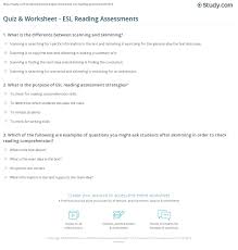 The website will remain available as a resource. Quiz Worksheet Esl Reading Assessments Study Com