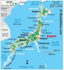 Topographical map of the summit and area around mt. Japan Maps Facts World Atlas