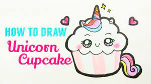 How to draw a unicorn cupcake. How To Draw Unicorn Cupcake Easy Cute Cupcake Drawing Tutorial For Beginner Kids Youtube