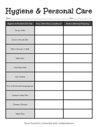 Hygiene Personal Care Chart Life Skills Lessons