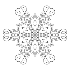 Coloring page adorable brown bear making snow angel in cute sweater with ornament. Zentangle Elegant Snow Flake Mandala For Adult Coloring Pages Stock Vector Illustration Of Fabric Hand 81911928