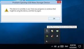Problem Ejecting Usb Mass Storage Device This Device Is Currently In Use Storage Devices Usb Storage