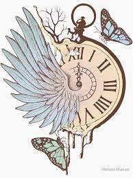 I got my first finger tattoo, well my first 3 and this is me just giving an insight to the pain and the time it takes to get it done just so people know befo. Le Temps Passe Vite Time Flies Sticker By Normanduenas Redbubble Clock Drawings Art Prints Art