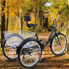 Ridgeyard 24 Dreirad 7 Gang Erwachsene Fahrrad 3 Rader Senioren Tricycle Korb Ebay