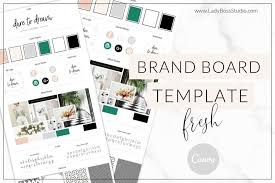 Communicate the visual direction for your brand with a moodboard. Canva Fresh Brand Board Template By Lady Boss Studio Thehungryjpeg Com