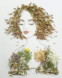 1016kb, painted flowers with faces picture with tags: Flowers Faces Flower Prints Art Nature Art Prints Pressed Flower Art