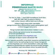 Maybe you would like to learn more about one of these? Info Psb 2020 Per Hari Ini Rabu 1 Syubbanul Wathon Facebook