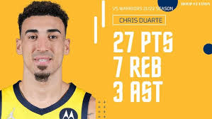 Chris Duarte vs Golden State Warriors