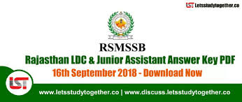 Rajasthan Ldc Junior Assistant Answer Key 2018 16th September 2018 Let S Study Together Candidates can evaluate their performance in the written examination by considering the result provided. rajasthan ldc junior assistant answer