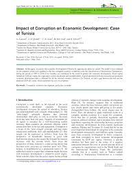 Pdf Impact Of Corruption On Economic Development Case Of Tunisia