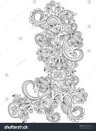 Paisley flower pattern (portrait) free coloring page: Flower Mandala Paisley Novocom Top