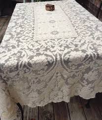 Quaker lace tablecloths vintage oblong birds and floral pattern. Antique Vintage Handmade Quaker Lace Tablecloth Rococ Grapes Picot Loop 1889167203