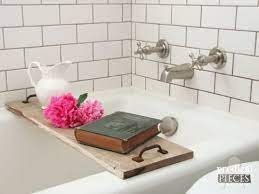 The bathroom is very small and any small enhancements i can make around the room add a lot of usability, even if it's just for something to catch the eye. Diy Bathtub Tray Step By Step Tutorial Prodigal Pieces