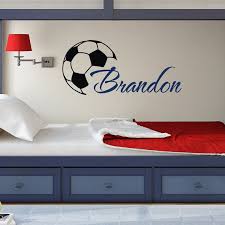 Soccer Name Wall Decal Boy Soccer Personalized Decal Boy Name Decals Pesronalized Sports Wall Decal W Kids Room Wall Decals Kids Room Murals Kids Room Wall
