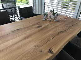 Hat einen leichten, 3cm langen kratzer. Tischplatte Eiche Massiv Geolt 160x80 Cm Mit Baumkante Tisch Eiche Massiv Esstisch Holz Massiv Holztisch Eiche