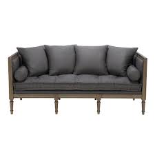 Banquette Canape 3 Places Fixe Lin Gris Anthracite Villandry Mobilier De Salon Maison Du Monde Canape 3 Places