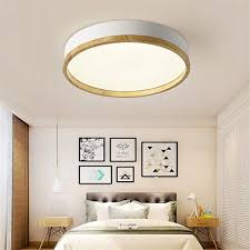 Jinwell Holz Deckenleuchte Weiss Runde Schlafzimmer Lampe Wohnzimmer Lampe Moderne Minimalistisc In 2020 Schlafzimmer Lampe Lampen Wohnzimmer Deckenleuchte Schlafzimmer