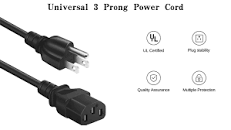 Amazon.com: Universal 3-Prong AC Power Cable for Computer, TV ...