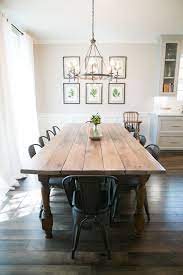 Made of solid pine, this farmhouse table will bring character and depth to any dining room. Southern Weddings Modern Farmhouse Dining Modern Farmhouse Dining Room Decor Modern Farmhouse Dining Room