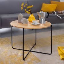 Couchtische klassisch & modern klarglas, metall oder massivholz große auswahl schnelle lieferung kostenloser versand. Wohnling Couchtisch 59x45 5x59 Cm Akazie Massivholz Metall Sofatisch Design Wohnzimmertisch Rund Kaffeetisch Massiv