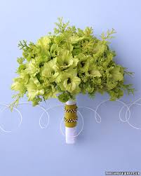 It was tied off with silk ribbon and finished with. Green Wedding Bouquets Martha Stewart