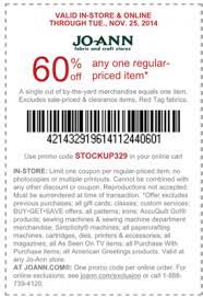 It operates the retail chains joann fabri. Joann Fabrics 60 Off Coupon On Any Regular Priced Item Print Coupons Joann Printable Coupons