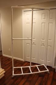 Diy pvc pipe clothes rack. How To Cover Your Basement In Plastic Shavings And Build A Custom Closet Organizer In The Process Literature And Libation