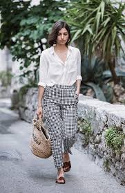 How To Wear Gingham Pants Gingham Outfit Women Gingham Outfit Black And White Pants