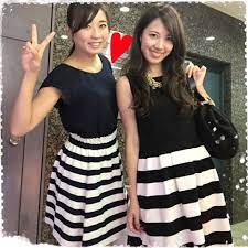 今野絵美 on instagram 昨日は偶然まーちゃんと双子コーデ 双子 コーデ 偶然 ボーダー twins cordinate twin outfits twins clothes