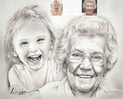 Here's to all you moms out there! 🙏 Is there anything more precious than  seeing your momma meet her granddaughter for the first time? I hope my  pencil work made you smile