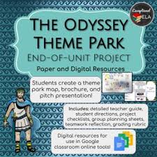 The Odyssey Theme Park End Of Unit Project Paper And Digital Resources Digital Resources Theme Park Close Reading Activities