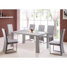 Giovanni High Gloss Grey Dining Table And 4 Light Grey Chairs Grey Dining Tables Gray Dining Chairs Dining Chairs
