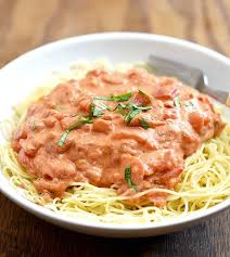 Angel Hair Pasta With Tomato Cream Sauce Recipe Tomato Cream Sauce Pasta Tomato Cream Sauces Cream Sauce